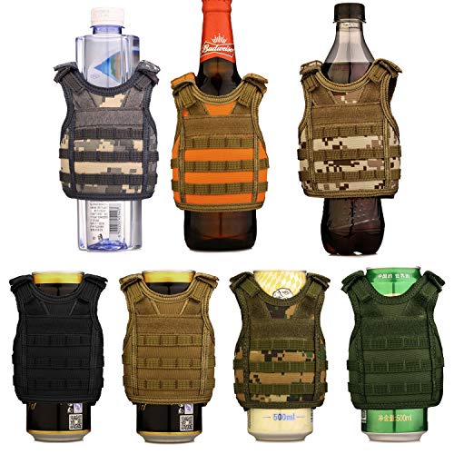Selighting Fundas para Bebidas Mini Molle Chaleco de Cerveza para Enfriador de Bebidas Táctico Militar  Desmontable Botella Soporte DIY Decoración KTV para Bar,Fiesta,Picnics