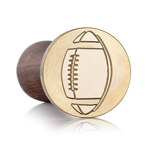 Sello de cera Mceal, cabeza de latón con mango de madera, 30 mm de diámetro, rugby