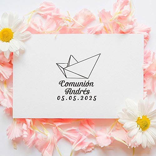Sello de Comunión Personalizado | Barquito Papel