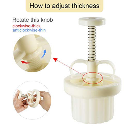 Sello para galletas con forma de luna, grosor ajustable, molde para decoración de galletas y pasteles de Navidad con presión manual, plástico abs, blanco, 5pcs 100g stamps
