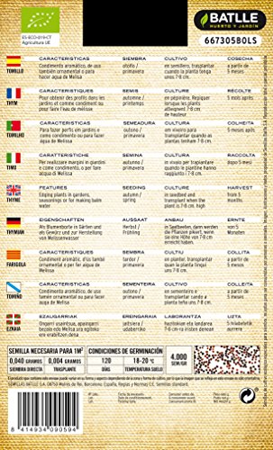 Semillas Ecológicas Aromáticas - Tomillo - ECO - Batlle