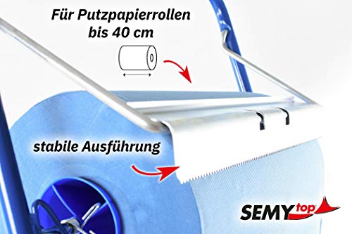 SemyTop ST-88521 - Dispensador de rollos de papel higiénico (metal), color azul