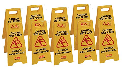 Señal de advertencia de pavimento mojado. Pack 10 unidades. Clim Profesional®. Especial para empresas y grandes superficies