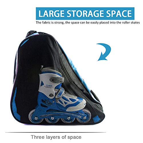 SENDILI Skate Bag - Bolsa para Patines de Hielo y Patines de Linea Respirable y Impermeable, Tela Oxford, Azul, 39 * 20 * 38cm