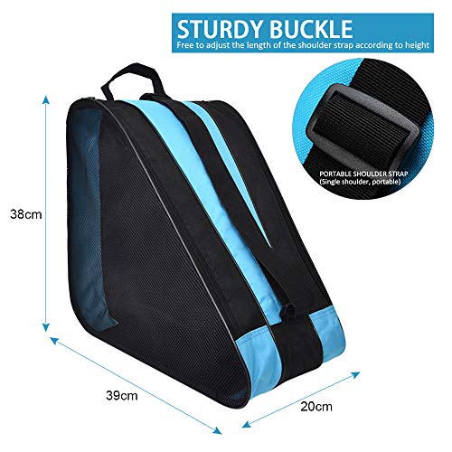 SENDILI Skate Bag - Bolsa para Patines de Hielo y Patines de Linea Respirable y Impermeable, Tela Oxford, Azul, 39 * 20 * 38cm