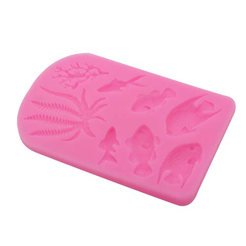 Septiembre-Europe Moldes de silicona para tartas de mousse de color marino, tamaño bio, colección de peces, creativos, 3D, moldes de pez dorado