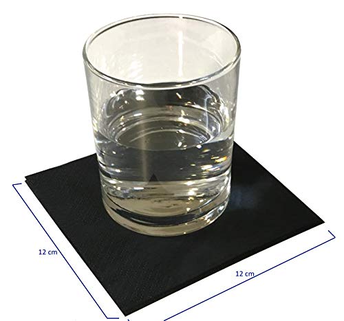 Servilletas de celulosa negro - doble capa, 24x24 (100 piezas)