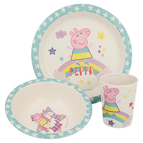 SET BAMBU 3 PCS. (PLATO, CUENCO Y VASO) PEPPA PIG MAGICAL
