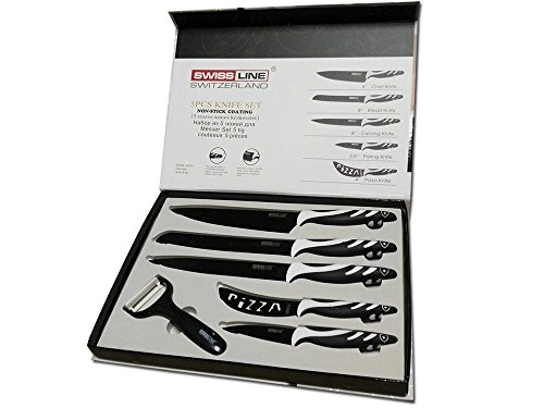 Set cuchillos calidad 'extra recouverts cerámica Swiss Line Switzerland 6 piezas