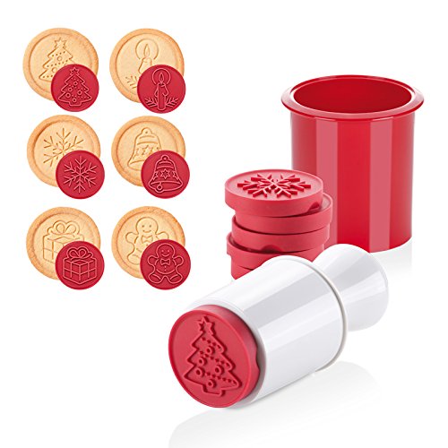 Set de 6 sellos de Navidad para galletas de grado FDA, para nieve, mariposas, manualidades, moldes de sello, moldes de decoración para hornear Christmas Theme