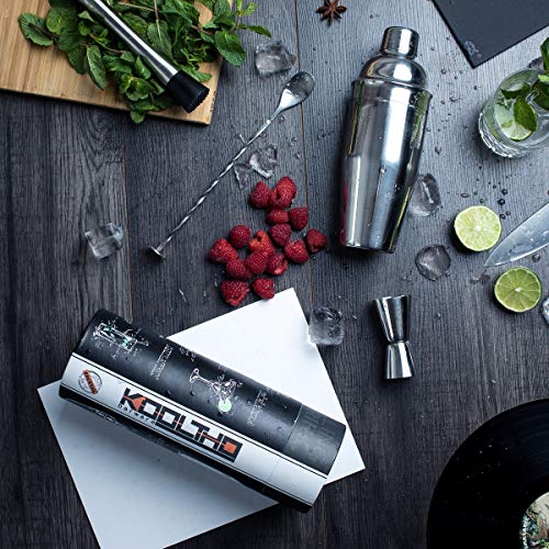 Set de Coctelería con Coctelera Profesional y Accesorios de Acero Inoxidable para Cócteles. Personaliza la Caja del Kit Cóctel. ¡Tu Regalo Original para un Hombre o una Mujer!