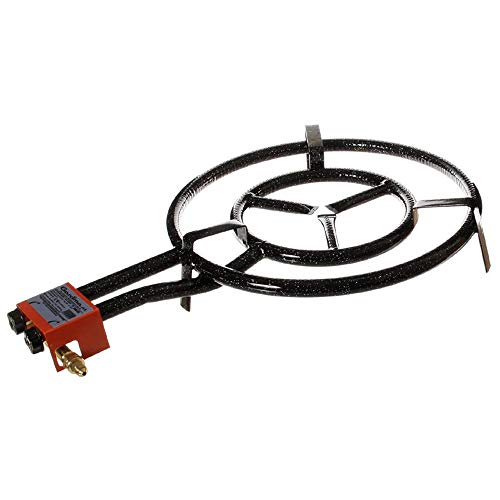 Set paellero 40cm Garcima Bricolemar con paellera 42cm, Soporte Reforzado, regulador y Manguera a Gas Kabra (Delantal Gratis)