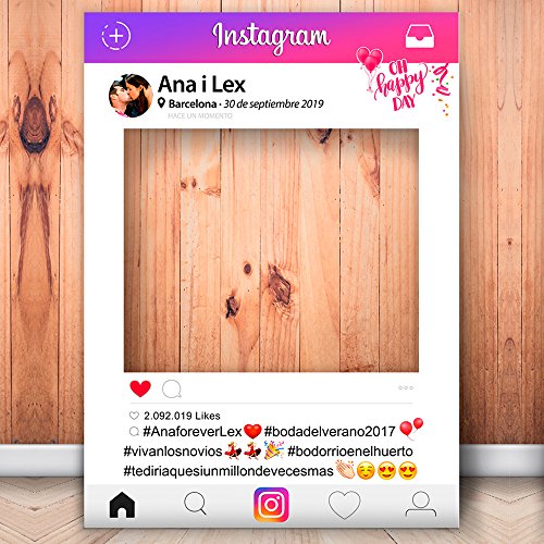 setecientosgramos Photocall Instagram | 90x120 | Ventana Instagram | Marco Instagram | PhotoBooth Instagram (Cartón 4mm)