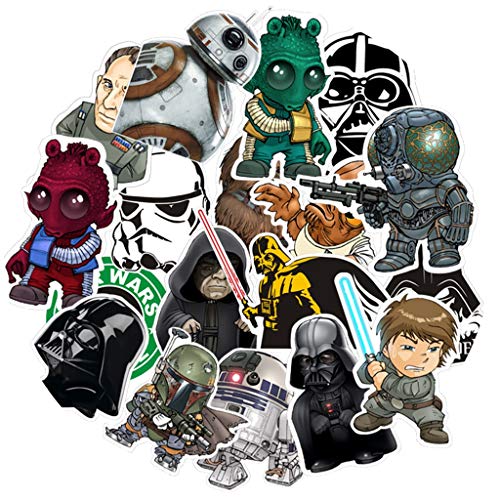 SetProducts  Top Pegatinas! Juego de 35 Pegatinas de Star Wars Vinilos - No Vulgares - Fashion, Estilo, Bomba - Personalización Portátil, Equipaje, Motocicleta, Bicicleta, Moto.