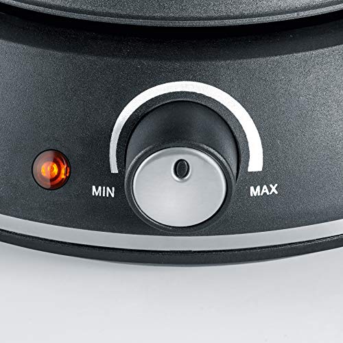 SEVERIN FO 2405 Fondue con Cacerola de Acero Inoxidable extraíble, Cable de alimentación XXL, 1.500 W, Incluye dispositivo antisalpicaduras y 8 Tenedores de Fondue, 1500 W, 1,3 litros, Negro