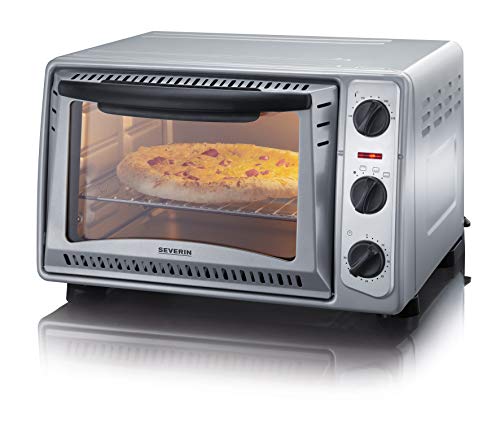 Severin TO 2045 Horno para pizza, 1500 W, 20 litros, Metal, Gris