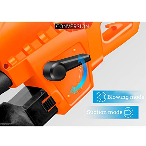 SFGSA - Aspiradora eléctrica para jardín (3000 W, 8000 y 15000 tr/min 270 km/h, con bolsa de colección grande de 35 L, cable de 20 m)