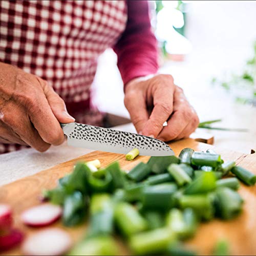 SHAN ZU Cuchillo de Cocina Santoku Damasco