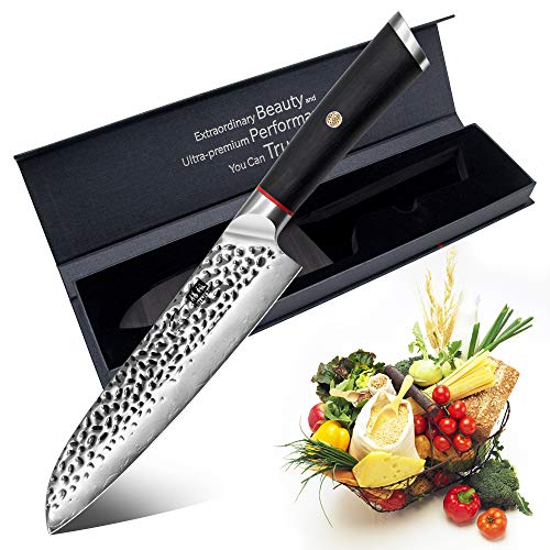 SHAN ZU Cuchillo de Cocina Santoku Damasco