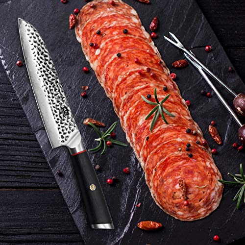 SHAN ZU Cuchillo de Cocina Santoku Damasco