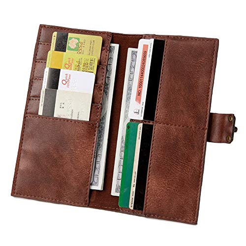 SHANGGUAN Cartera Larga de Mujer Steampunk Cartera de Mano de Viento Retro Industrial Cartera Cartera de Mano Femenina (Color : Brown)