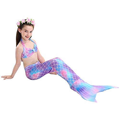 shepretty Niñas Cola de Sirena con Aletas para Nadar/Vacaciones/Fiesta/Fotos,DH48,110