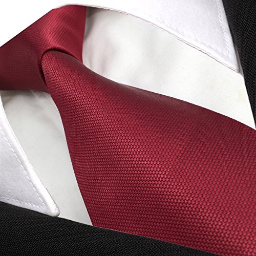 shlax&wing Color Sólido Rojo Boda Corbatas Para Hombre Classic Fashion 147cm