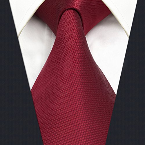 shlax&wing Color Sólido Rojo Boda Corbatas Para Hombre Classic Fashion 147cm
