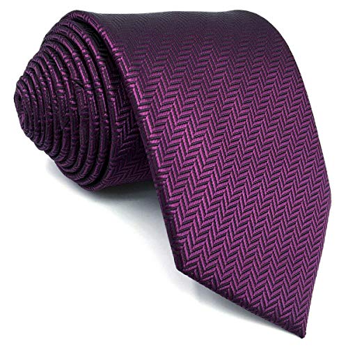 shlax&wing Hombre Seda Traje De Negocios Corbatas Para Extra largo Morado Color Sólido