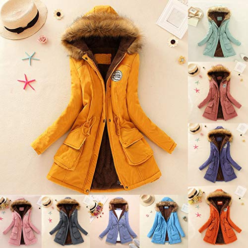 SHOBDW Invierno Mujeres Moda Informal más Gruesa Slim sólido Abajo Chaqueta Abrigo (Púrpura, M)