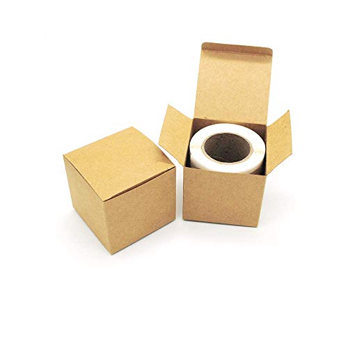 Shuny 1 Rollo Etiquetas de Regalo, Etiquetas de Botella de Vidrio, Etiquetas de Papel Kraft Natural, Frascos de Masón, Contenedores de Velas, 2x3 Pulgadas, 150 Hojas Etiquetas