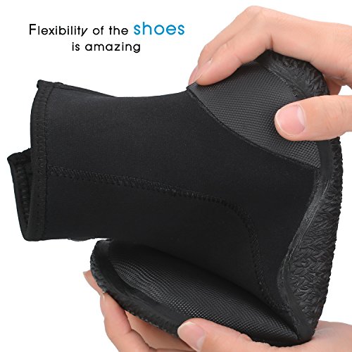 Sibba Unisex 5mm Zapatos de Buceo de Neopreno Superior con Cremallera Calzado de Agua de Natación Botas de Buceo Profesionales para Adultos (43, Negro)