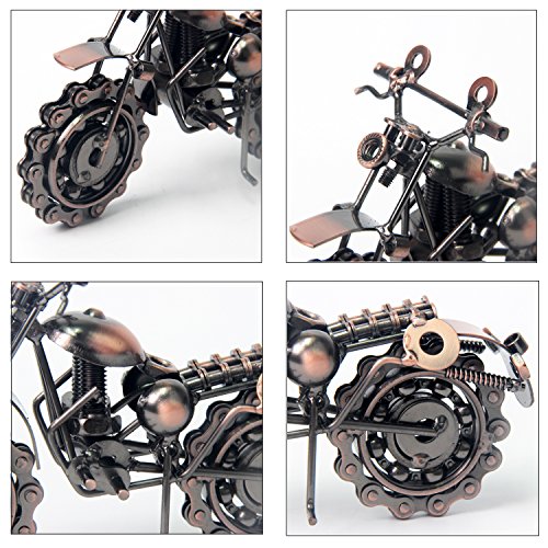 Signstek - Modelo de moto de hierro hecho a mano, vintage. Pieza de arte coleccionable para los amantes de la motocicleta.