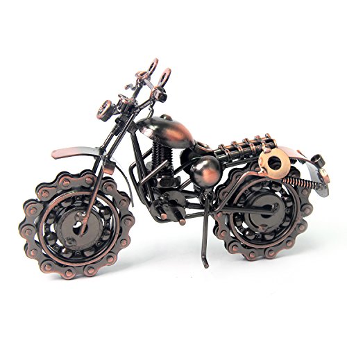Signstek - Modelo de moto de hierro hecho a mano, vintage. Pieza de arte coleccionable para los amantes de la motocicleta.