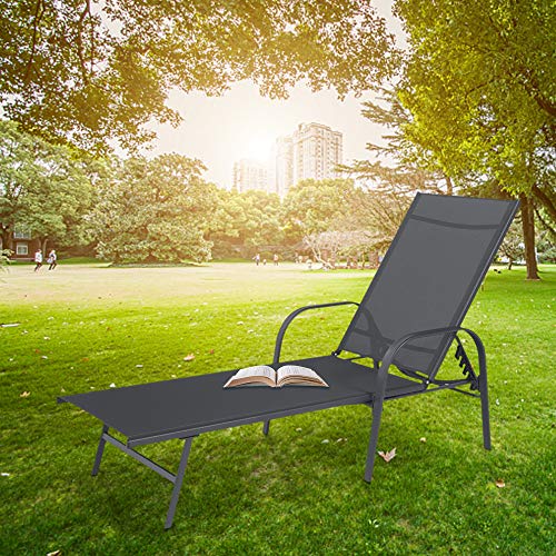 Sigtua, Tumbona de Jardin Exterior Respaldo Ajustable,Muebles de exterio para Jardín,Terraza，Balcón, Piscina, 195X69X94cm