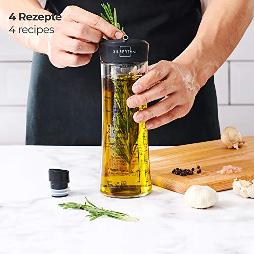 SILBERTHAL Aceitera Cristal | Aceitera antigoteo 500 ml | Aceitera aromatizadora | Botella Aceite Oliva Vidrio | Aceitera Especias | Aceitero Anti Goteo | Aceitero de Cristal