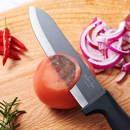 SILBERTHAL Cuchillos de Cerámica Cocina | Set cuchillos de cocina de cerámica | Juego 4 cuchillos cerámicos | Negro