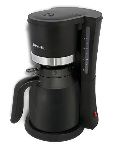 SILVANO Cafetera Termo electrica de Goteo con Jarra 1 Litro 800W + Filtro Extraible