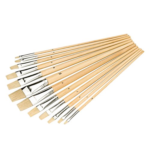 Silverline 633927 Pinceles planos, 12 pzas