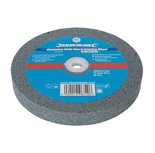 Silverline 819719 Muela Abrasiva de Óxido de Aluminio, 150 x 20 mm, Fino