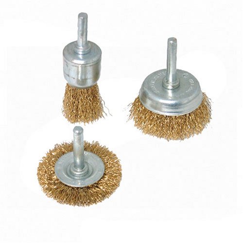 Silverline 985332 - Cepillos y brochas de acero latonado, 3 pzas (3 pzas)