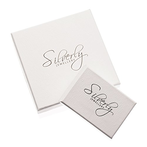 Silverly Pendientes Mujeres en Plata de Ley .925 Satinado Pájaro Árbol Ramita Colgantes