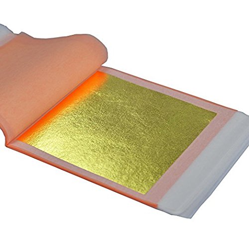 Sim Gold Leaf Hoja, Oro, 80mm x 80mm, 10