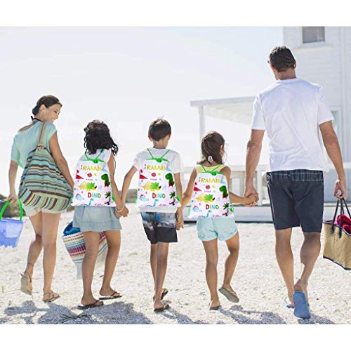 SIMUER 15pcs Niños con Cordón Mochilas Dinosaurio Party Bolsas, Viaje Bolsillo Estudiantes Mochilas Paquete de Gimnasio para Niños Regalos Cumpleaños