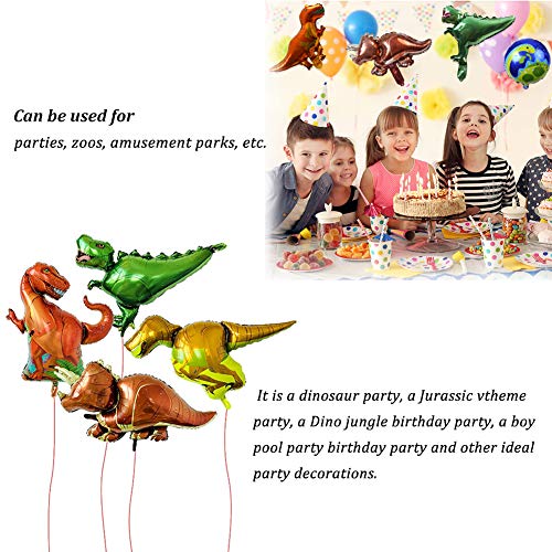 SIMUER Globos de Helio 7-Piezas Foil Dinosaur Balloon Jurassic World Birthday Party Supplies Jungle Style Large Balloon Globos Fiesta de Cumpleaños del Festival Decoración y Accesorio de Fiesta