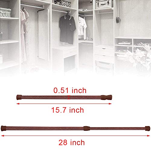SIQUK 6 Piezas Barra para Armario Extensible Barra Ajustable Varilla Cortina Extensible para Armario Cortina Bricolaje, 40-70cm (Grano de Madera, 40-70cm)