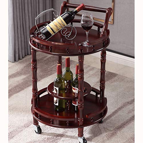 Sirviendo Carros Carrito De Té Carro De Madera De Comedor De Madera Bandeja Carro para Herramientas De Almacenamiento MóVil Cesta De La HosteleríA Vino Restaurante Carro