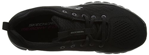 Skechers Women 12615 Low-Top Trainers, Black (Black Mesh/Trim Bbk), 6 UK (39 EU)
