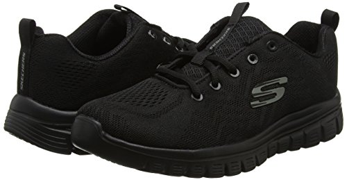 Skechers Women 12615 Low-Top Trainers, Black (Black Mesh/Trim Bbk), 7 UK (40 EU)