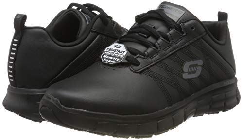 Skechers Women's Sure Track Erath - Ii Lace-up Sneakers, Black (Black Leather Blk), 4 UK (37 EU)
